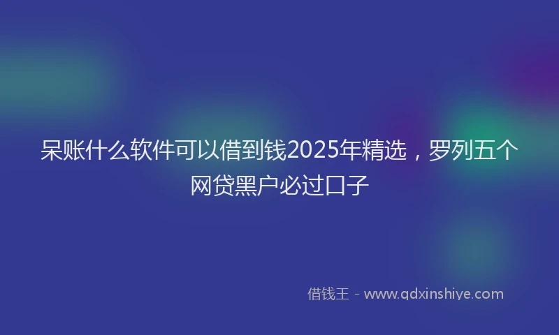 呆账什么软件可以借到钱2025年精选，罗列五个网贷黑户必过口子