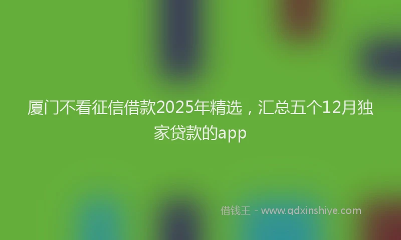 厦门不看征信借款2025年精选，汇总五个12月独家贷款的app