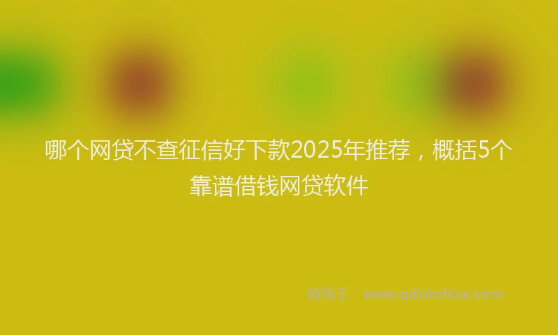 哪个网贷不查征信好下款2025年推荐，概括5个靠谱借钱网贷软件