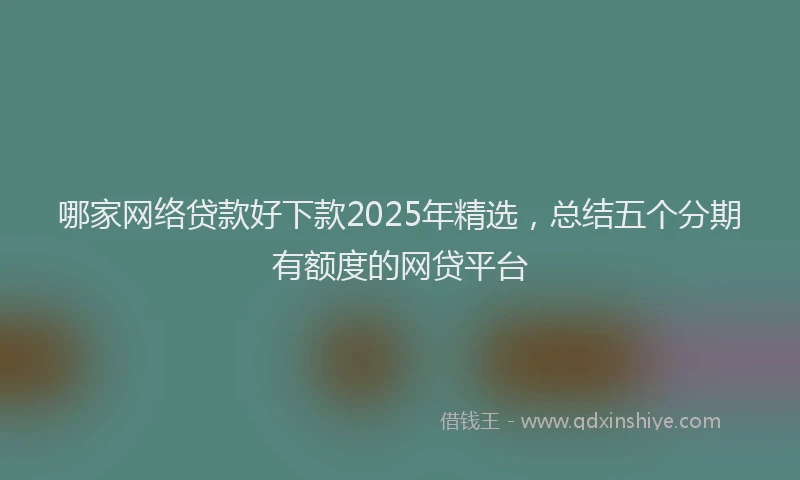 哪家网络贷款好下款2025年精选，总结五个分期有额度的网贷平台