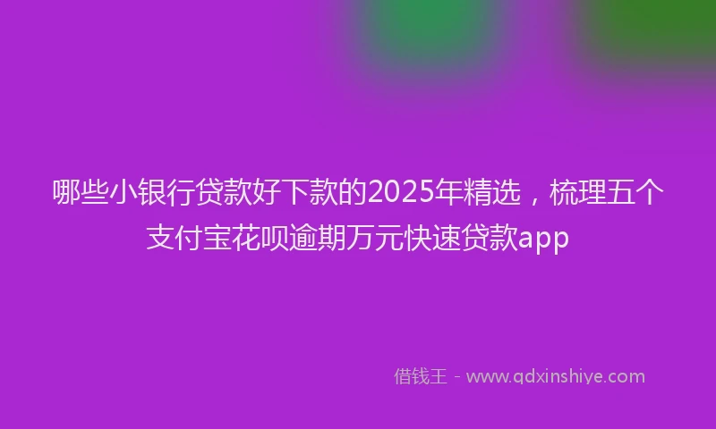 哪些小银行贷款好下款的2025年精选，梳理五个支付宝花呗逾期万元快速贷款app