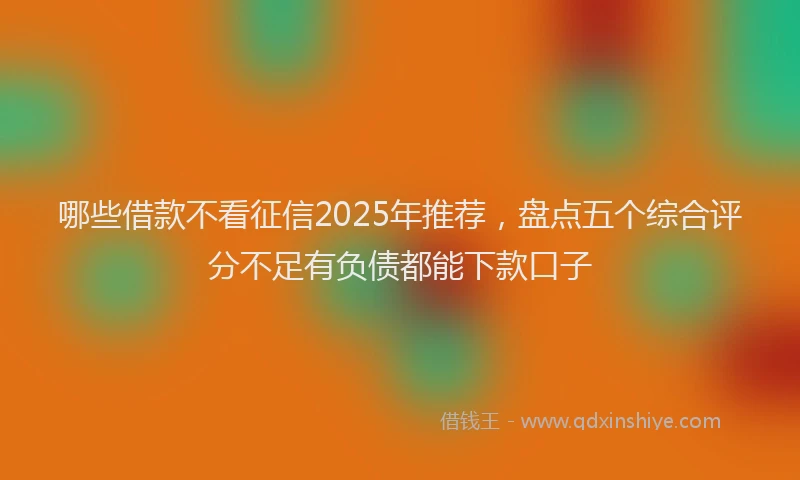哪些借款不看征信2025年推荐，盘点五个综合评分不足有负债都能下款口子