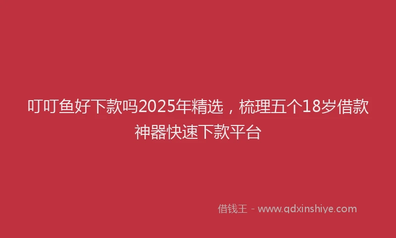 叮叮鱼好下款吗2025年精选，梳理五个18岁借款神器快速下款平台