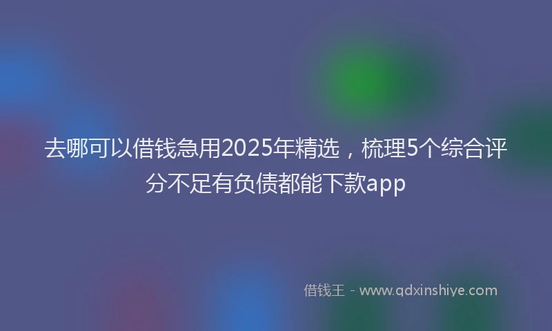 去哪可以借钱急用2025年精选，梳理5个综合评分不足有负债都能下款app