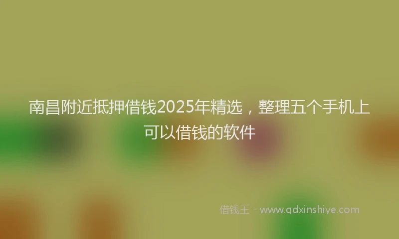 南昌附近抵押借钱2025年精选，整理五个手机上可以借钱的软件