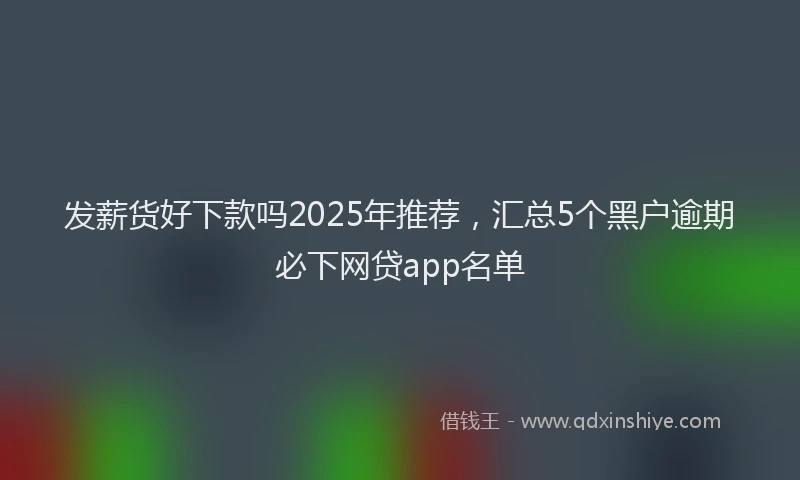 发薪货好下款吗2025年推荐，汇总5个黑户逾期必下网贷app名单