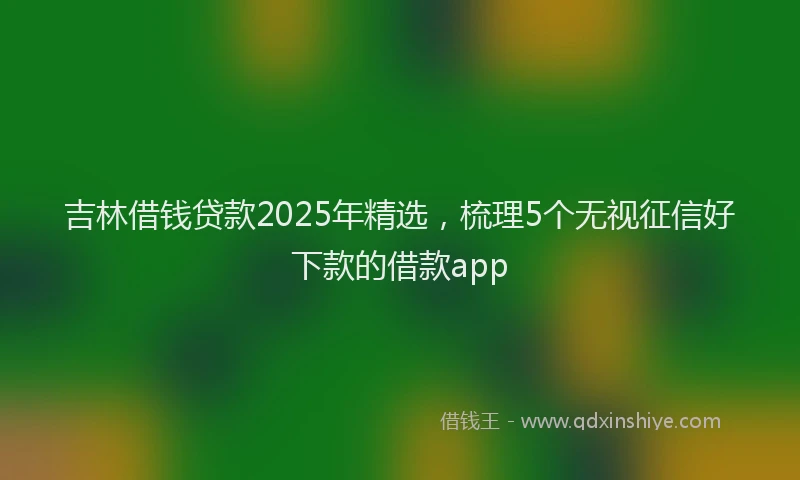 吉林借钱贷款2025年精选，梳理5个无视征信好下款的借款app