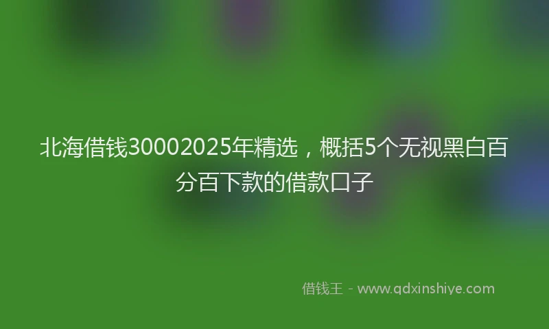 北海借钱30002025年精选，概括5个无视黑白百分百下款的借款口子