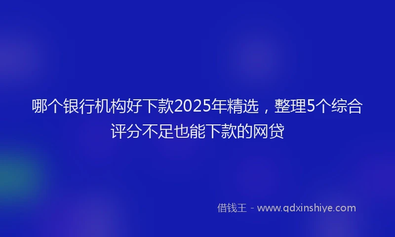 哪个银行机构好下款2025年精选，整理5个综合评分不足也能下款的网贷
