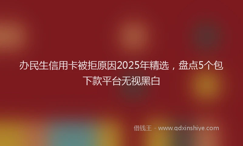 办民生信用卡被拒原因2025年精选，盘点5个包下款平台无视黑白