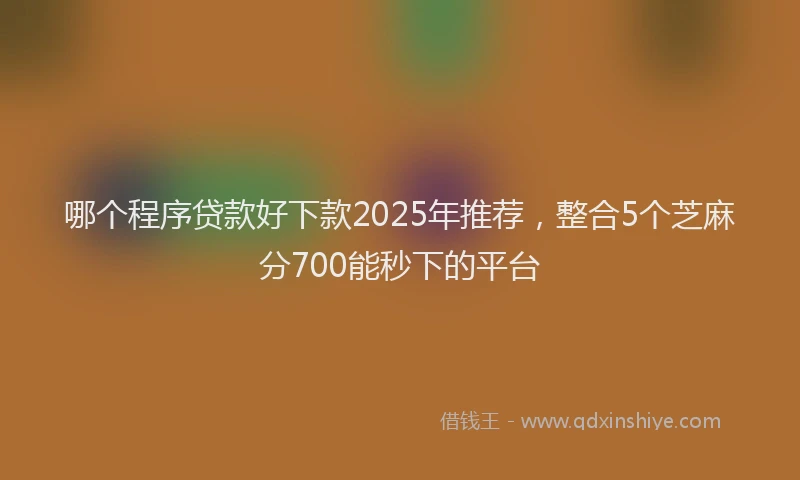 哪个程序贷款好下款2025年推荐，整合5个芝麻分700能秒下的平台