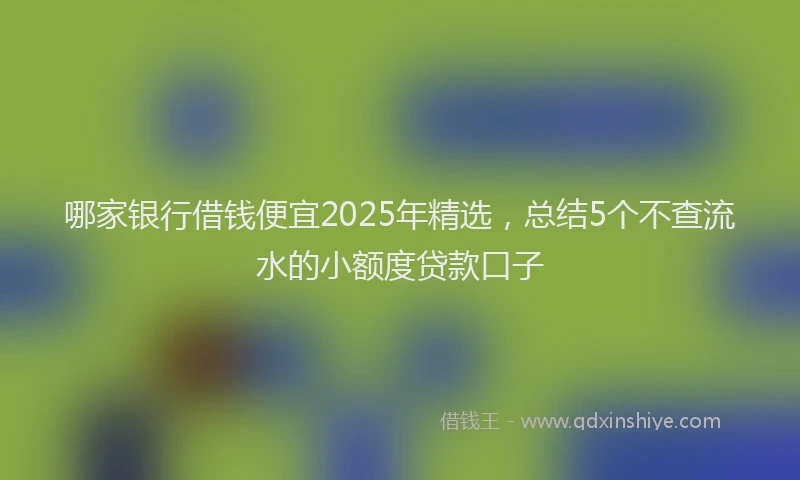 哪家银行借钱便宜2025年精选，总结5个不查流水的小额度贷款口子