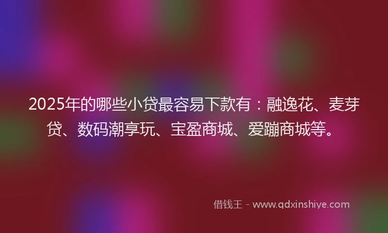 2025年的哪些小贷最容易下款有：融逸花、麦芽贷、数码潮享玩、宝盈商城、爱蹦商城等。