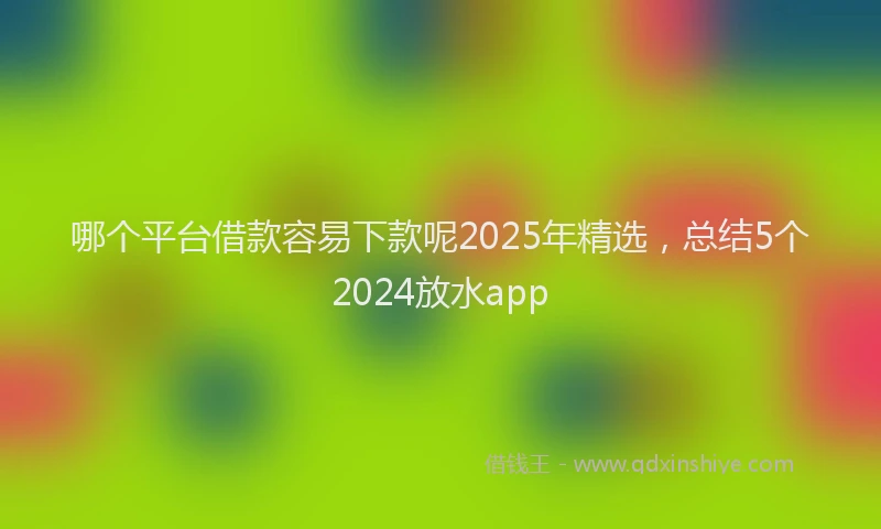 哪个平台借款容易下款呢2025年精选，总结5个2024放水app
