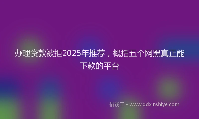 办理贷款被拒2025年推荐，概括五个网黑真正能下款的平台