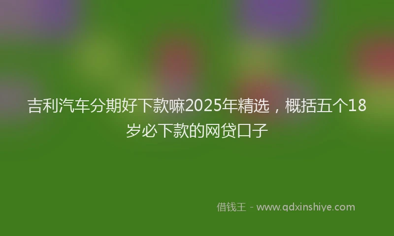吉利汽车分期好下款嘛2025年精选，概括五个18岁必下款的网贷口子