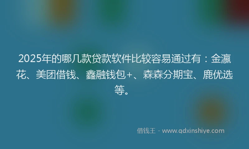 2025年的哪几款贷款软件比较容易通过有：金瀛花、美团借钱、鑫融钱包+、森森分期宝、鹿优选等。