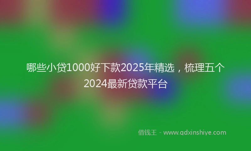 哪些小贷1000好下款2025年精选，梳理五个2024最新贷款平台