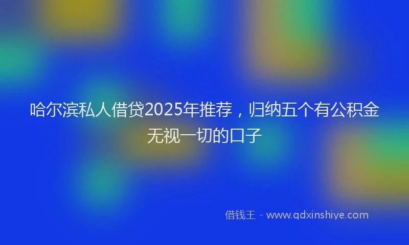 哈尔滨私人借贷2025年推荐，归纳五个有公积金无视一切的口子