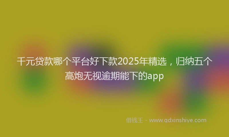千元贷款哪个平台好下款2025年精选，归纳五个高炮无视逾期能下的app