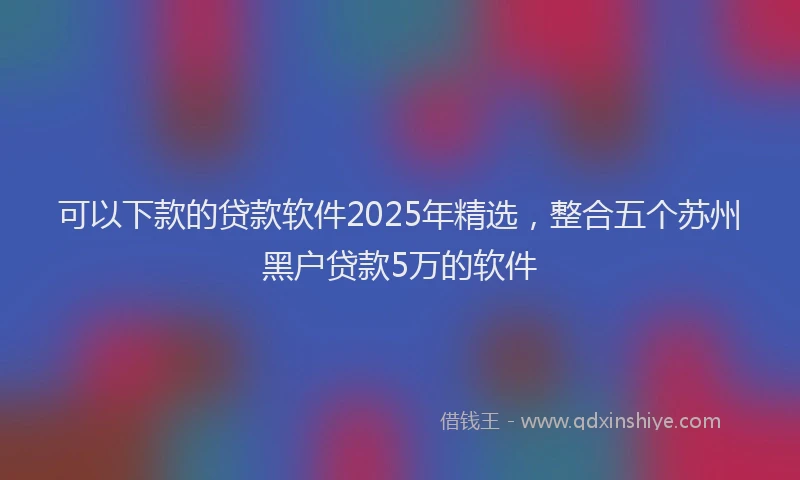 可以下款的贷款软件2025年精选，整合五个苏州黑户贷款5万的软件