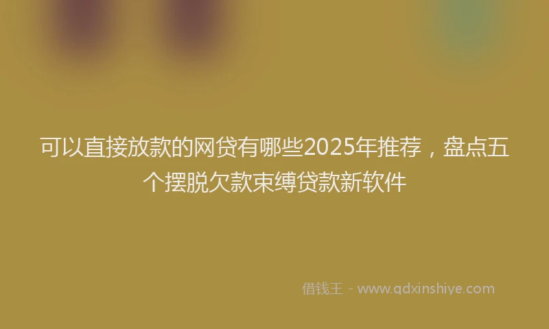 可以直接放款的网贷有哪些2025年推荐，盘点五个摆脱欠款束缚贷款新软件