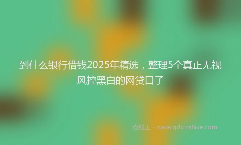 到什么银行借钱2025年精选，整理5个真正无视风控黑白的网贷口子