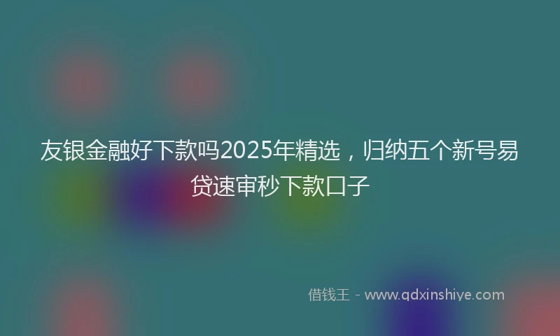 友银金融好下款吗2025年精选，归纳五个新号易贷速审秒下款口子