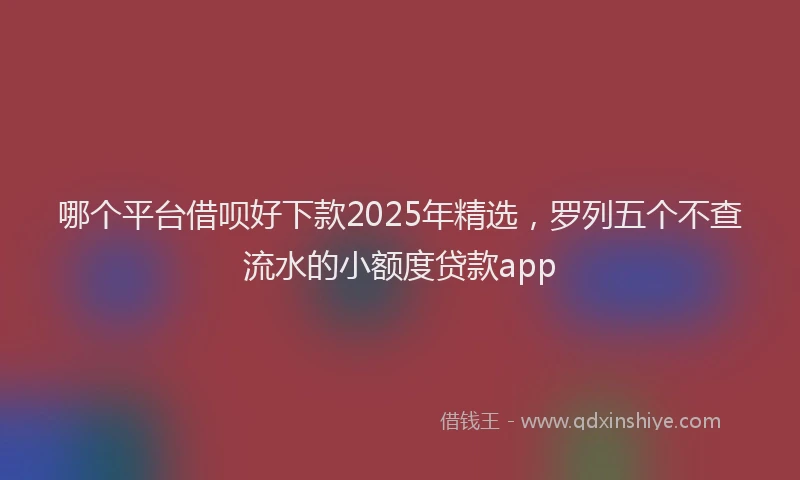哪个平台借呗好下款2025年精选，罗列五个不查流水的小额度贷款app