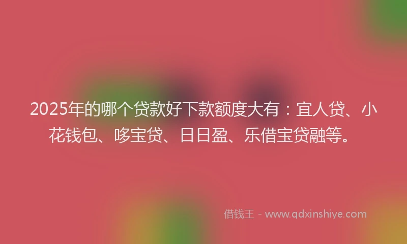 2025年的哪个贷款好下款额度大有：宜人贷、小花钱包、哆宝贷、日日盈、乐借宝贷融等。