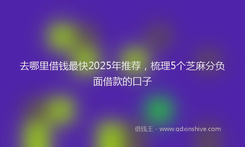 去哪里借钱最快2025年推荐，梳理5个芝麻分负面借款的口子