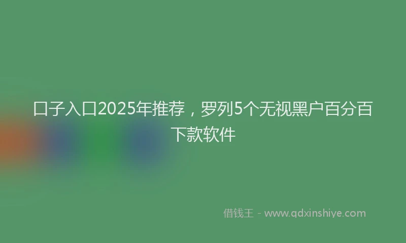 口子入口2025年推荐，罗列5个无视黑户百分百下款软件