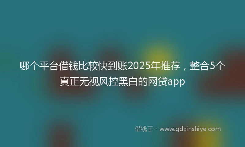 哪个平台借钱比较快到账2025年推荐，整合5个真正无视风控黑白的网贷app