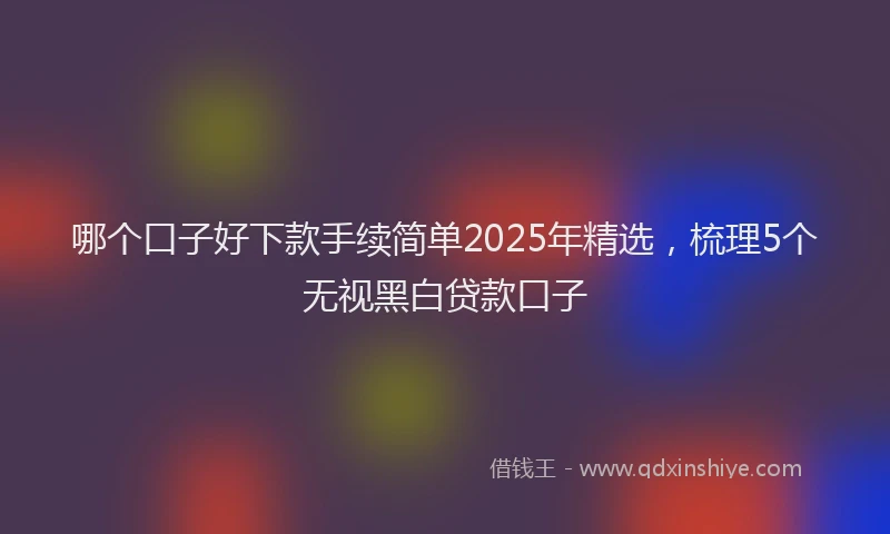 哪个口子好下款手续简单2025年精选，梳理5个无视黑白贷款口子
