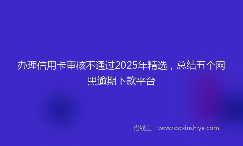 办理信用卡审核不通过2025年精选，总结五个网黑逾期下款平台
