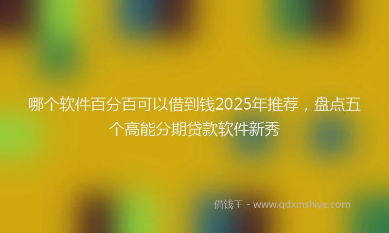 哪个软件百分百可以借到钱2025年推荐，盘点五个高能分期贷款软件新秀