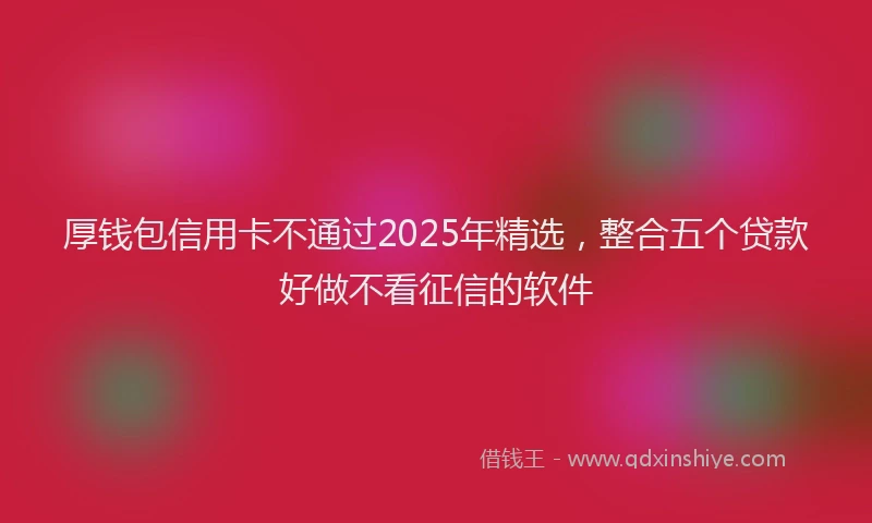 厚钱包信用卡不通过2025年精选，整合五个贷款好做不看征信的软件