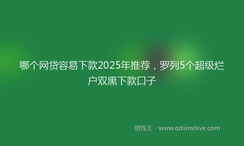 哪个网贷容易下款2025年推荐，罗列5个超级烂户双黑下款口子