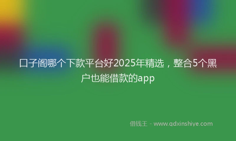 口子阁哪个下款平台好2025年精选，整合5个黑户也能借款的app