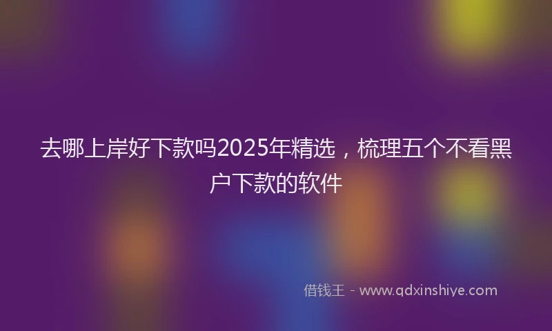 去哪上岸好下款吗2025年精选，梳理五个不看黑户下款的软件