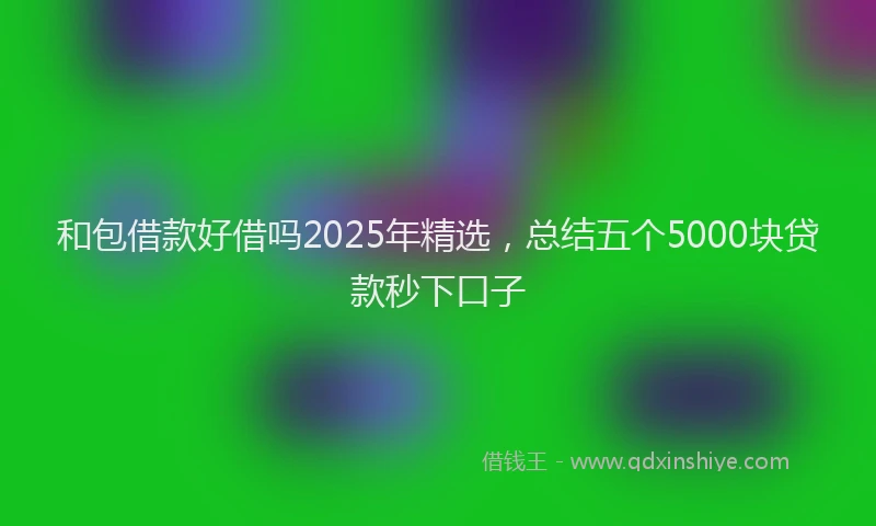 和包借款好借吗2025年精选，总结五个5000块贷款秒下口子