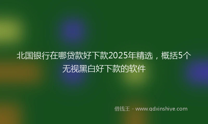 北国银行在哪贷款好下款2025年精选，概括5个无视黑白好下款的软件