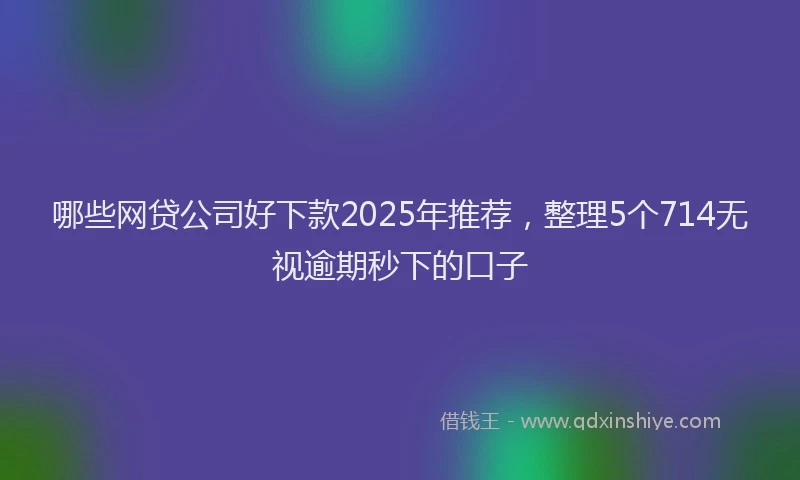 哪些网贷公司好下款2025年推荐，整理5个714无视逾期秒下的口子
