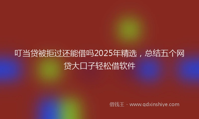 叮当贷被拒过还能借吗2025年精选，总结五个网贷大口子轻松借软件
