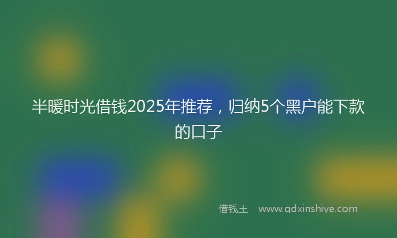 半暖时光借钱2025年推荐，归纳5个黑户能下款的口子