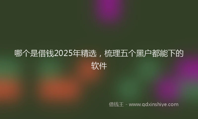哪个是借钱2025年精选，梳理五个黑户都能下的软件