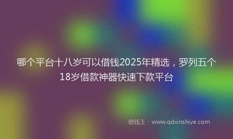 哪个平台十八岁可以借钱2025年精选，罗列五个18岁借款神器快速下款平台