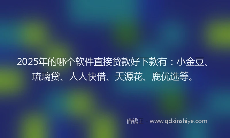 2025年的哪个软件直接贷款好下款有：小金豆、琉璃贷、人人快借、天源花、鹿优选等。