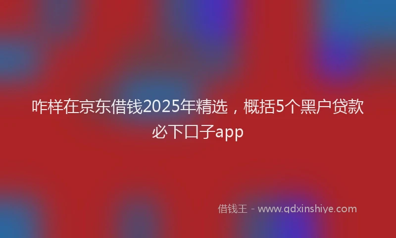 咋样在京东借钱2025年精选，概括5个黑户贷款必下口子app