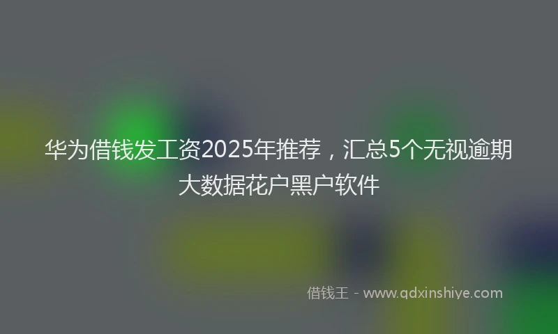 华为借钱发工资2025年推荐，汇总5个无视逾期大数据花户黑户软件